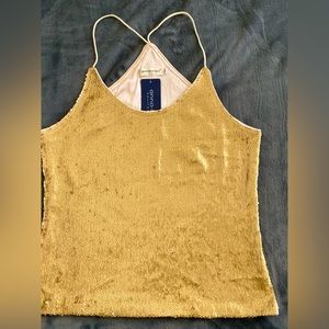 Gold sequin lined racerback tank.Excellent condition.